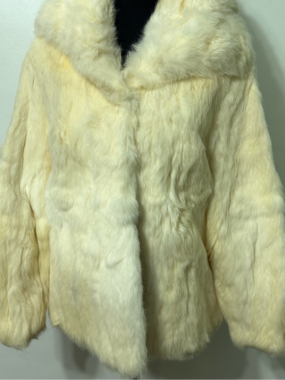 Jacques Saint Laurent Ivory Fur Coat no size Vintage 70s 80s